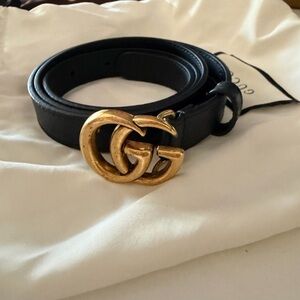 Gucci marmont Black Leather Belt